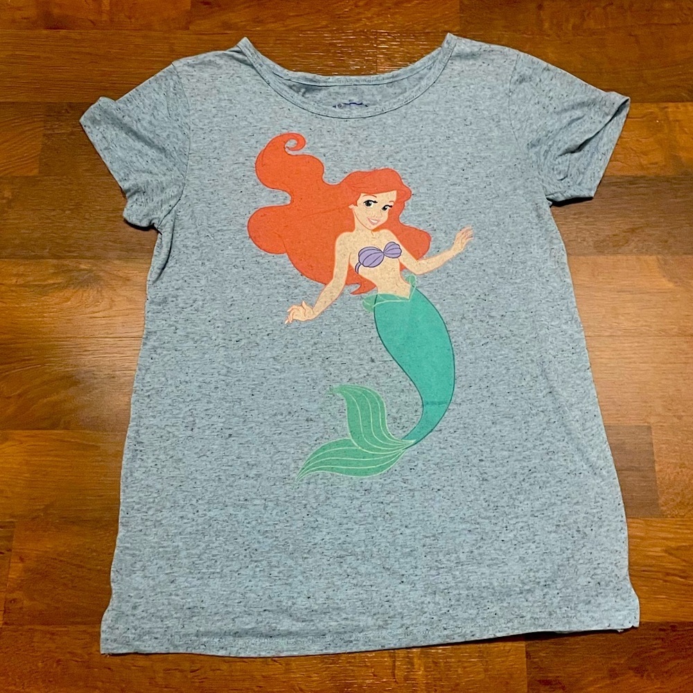 Disney Little Mermaid Crew Neck T-Shirt JR LG-EUC
